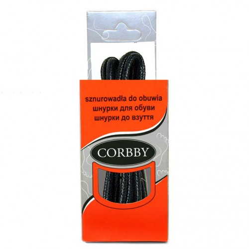 Шнурки для обуви 60см. круглые тонкие с пропиткой (018 - черные) CORBBY арт.corb5012c